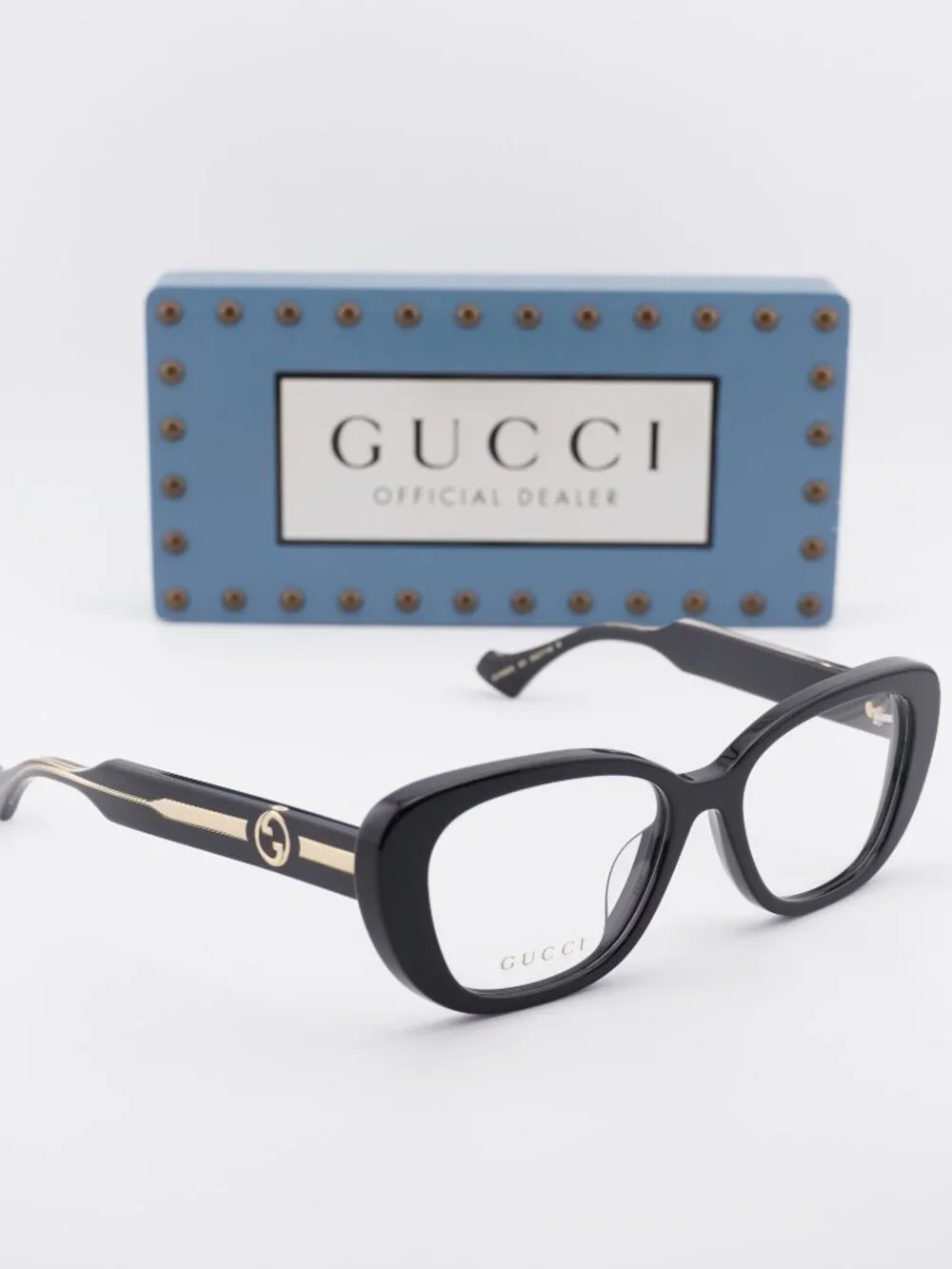 Gucci GG1559OK 001 Cat Eye Eyeglasses –Shiny Black 54mm
